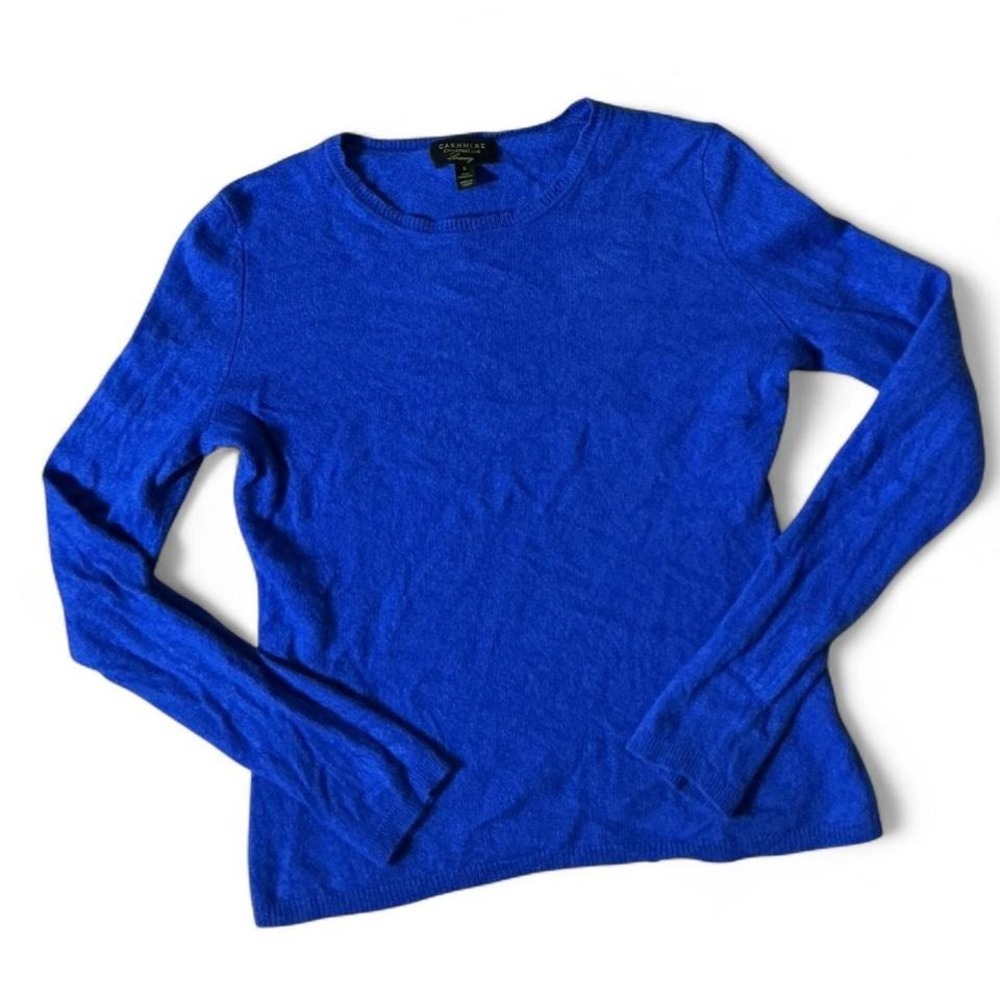 Charter Club Luxury Cashmere Sweater Womens Small Cobalt Blue Crewneck Knit Top